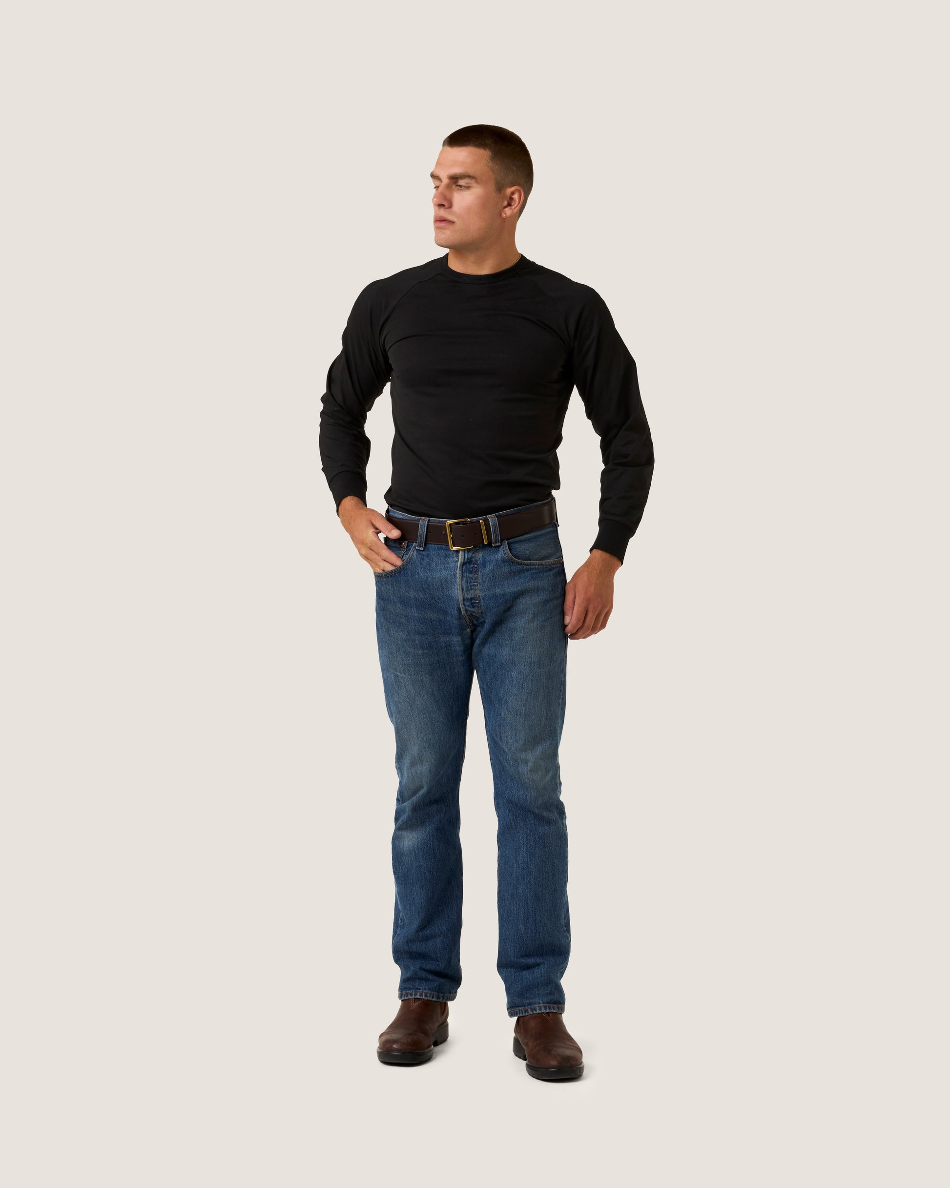 Charlie is 177cm wearing Size Medium