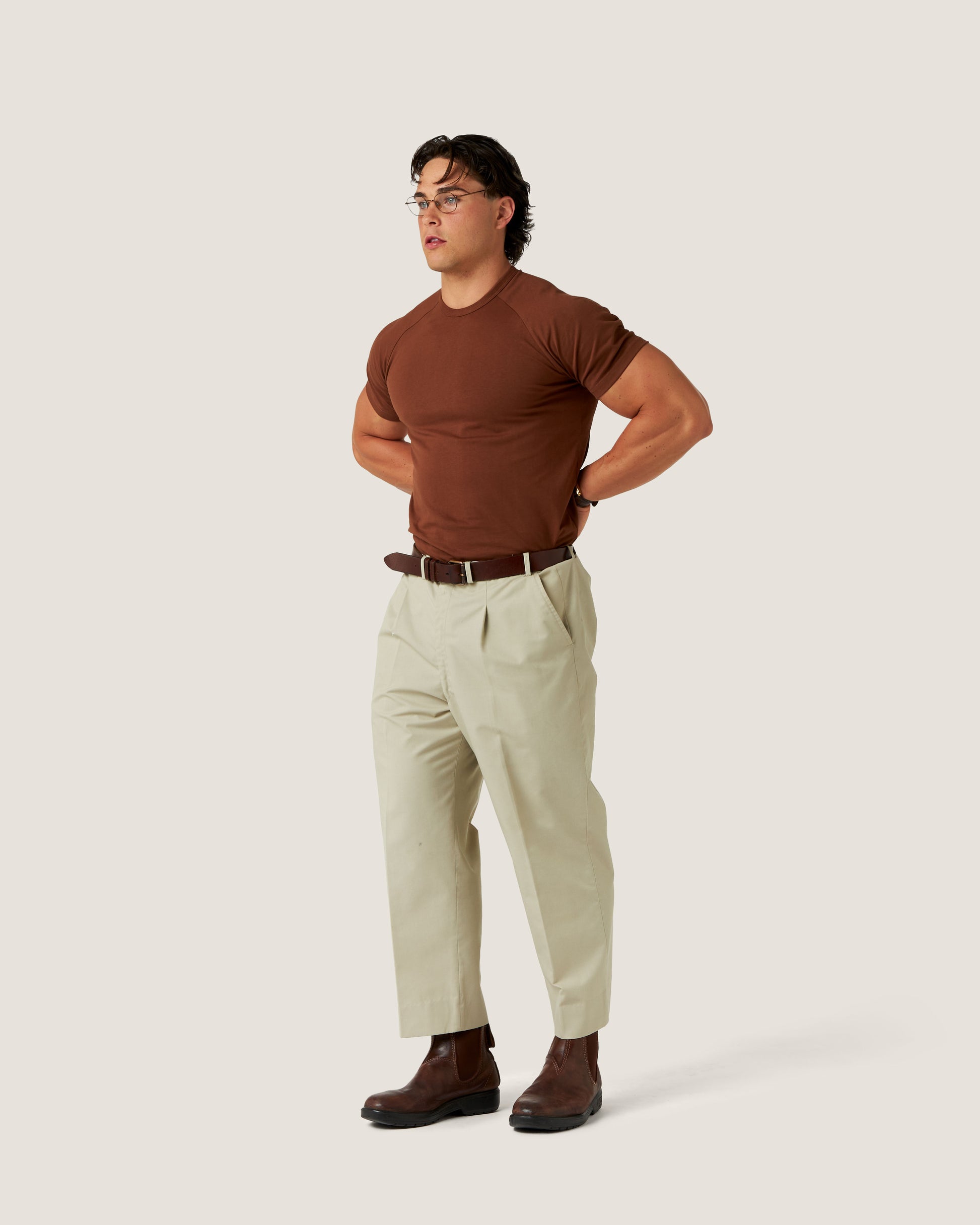 Connor is wearing Size Large
