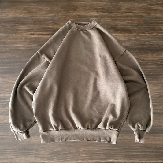 Cropped Relaxed Crewneck (Wog Brick Brown)