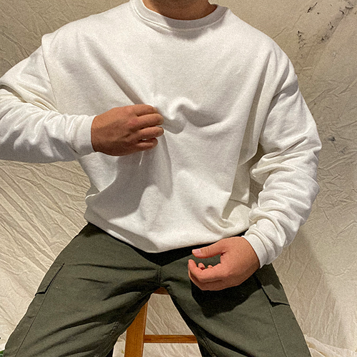 Milkbar Oversized V-Fit Crewnecks (Dirty White)