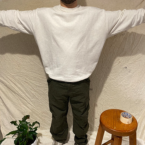 Milkbar Oversized V-Fit Crewnecks (Dirty White)