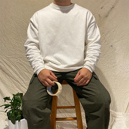 Milkbar Oversized V-Fit Crewnecks (Dirty White)