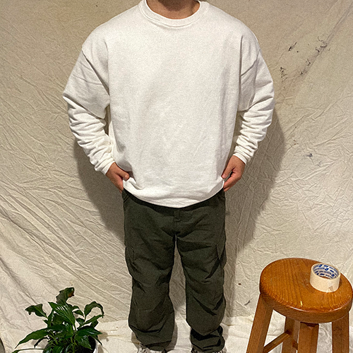 Milkbar Oversized V-Fit Crewnecks (Dirty White)