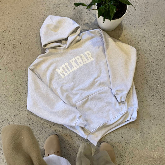 College Hoodie Oversized V-Fit (Milk Marle)