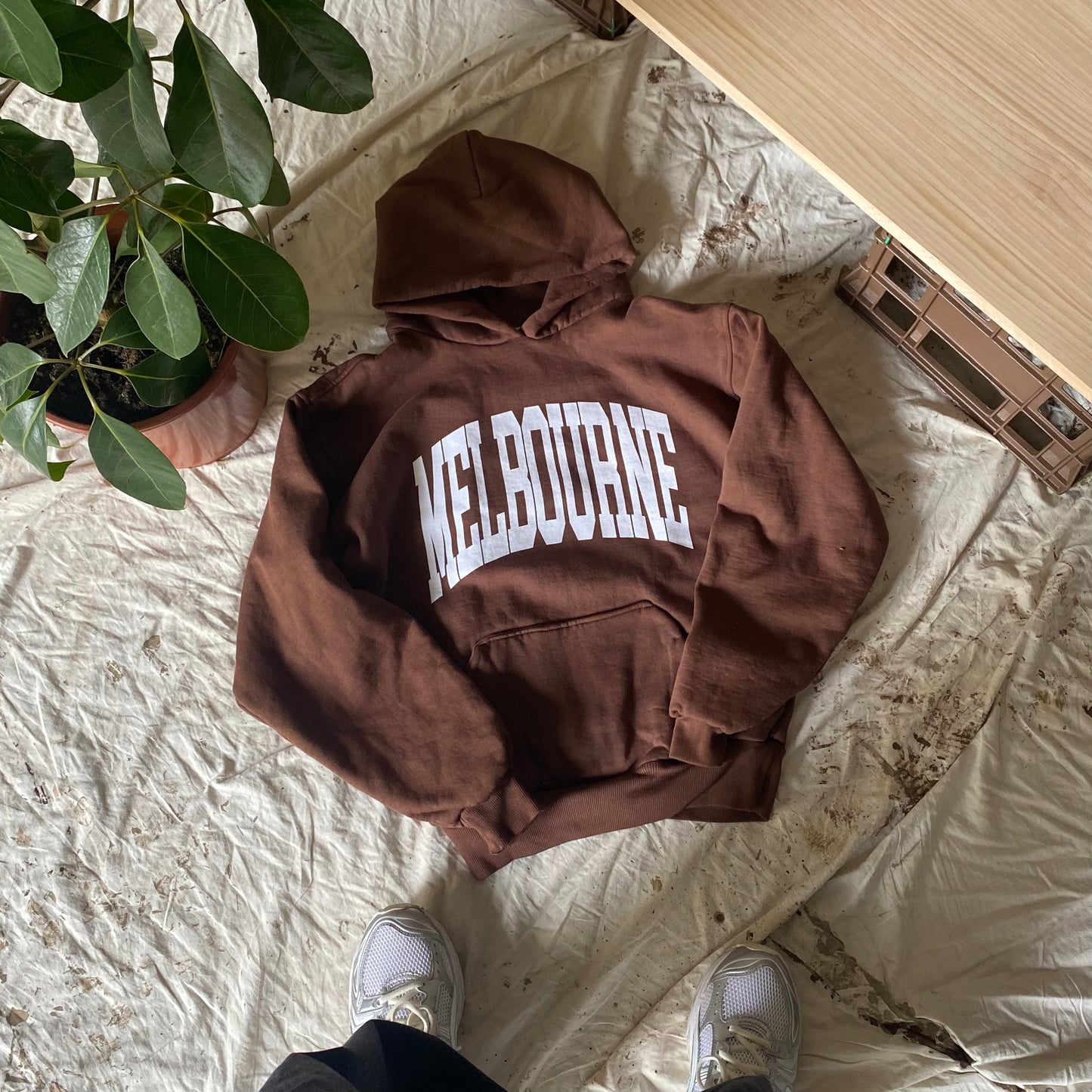 Melbourne College Hoodie Brown (Market Stock)