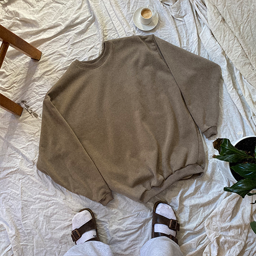 Milkbar Oversized V-Fit Crewneck (Coffee Stain)