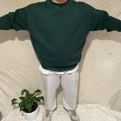 Milkbar Oversized V-Fit Crewneck (Plant Green)