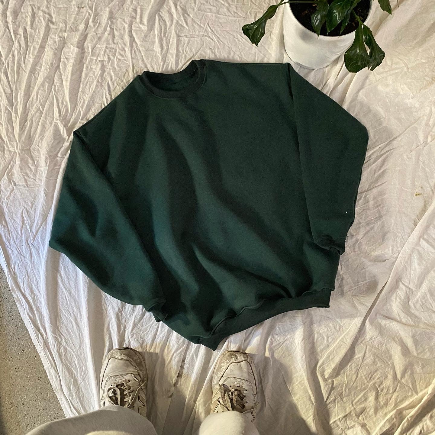 Milkbar Oversized V-Fit Crewneck (Plant Green)